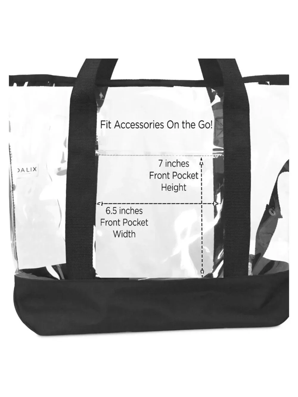 Large Clear PVC Tote Bag with Small Pouch Zipper Lightweight Shopper